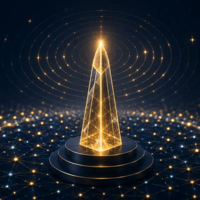 Field of gold light points on deep navy